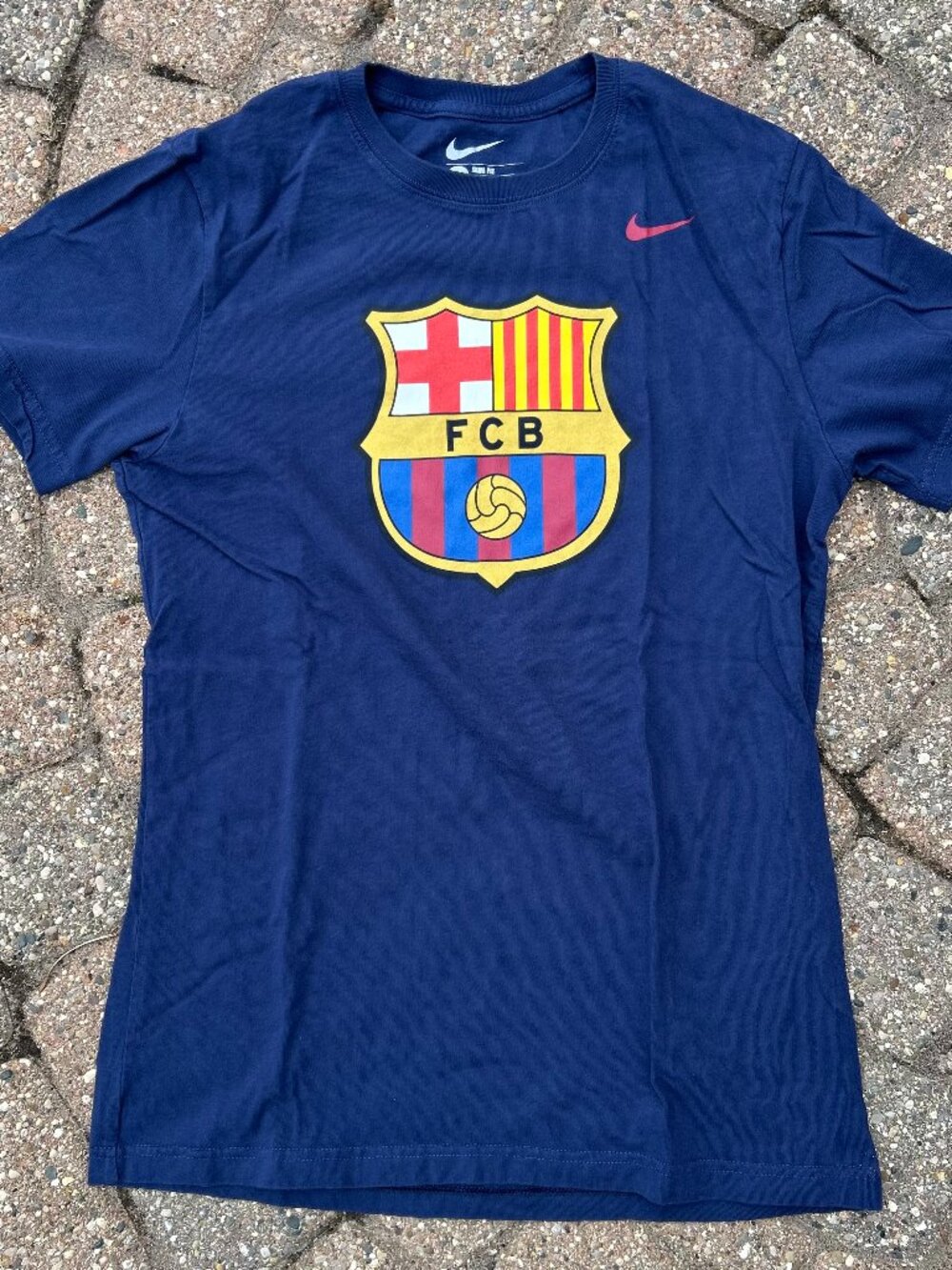Nike FCB Barcelona Soccer Football Women Slim Fit T Shirt Sz L